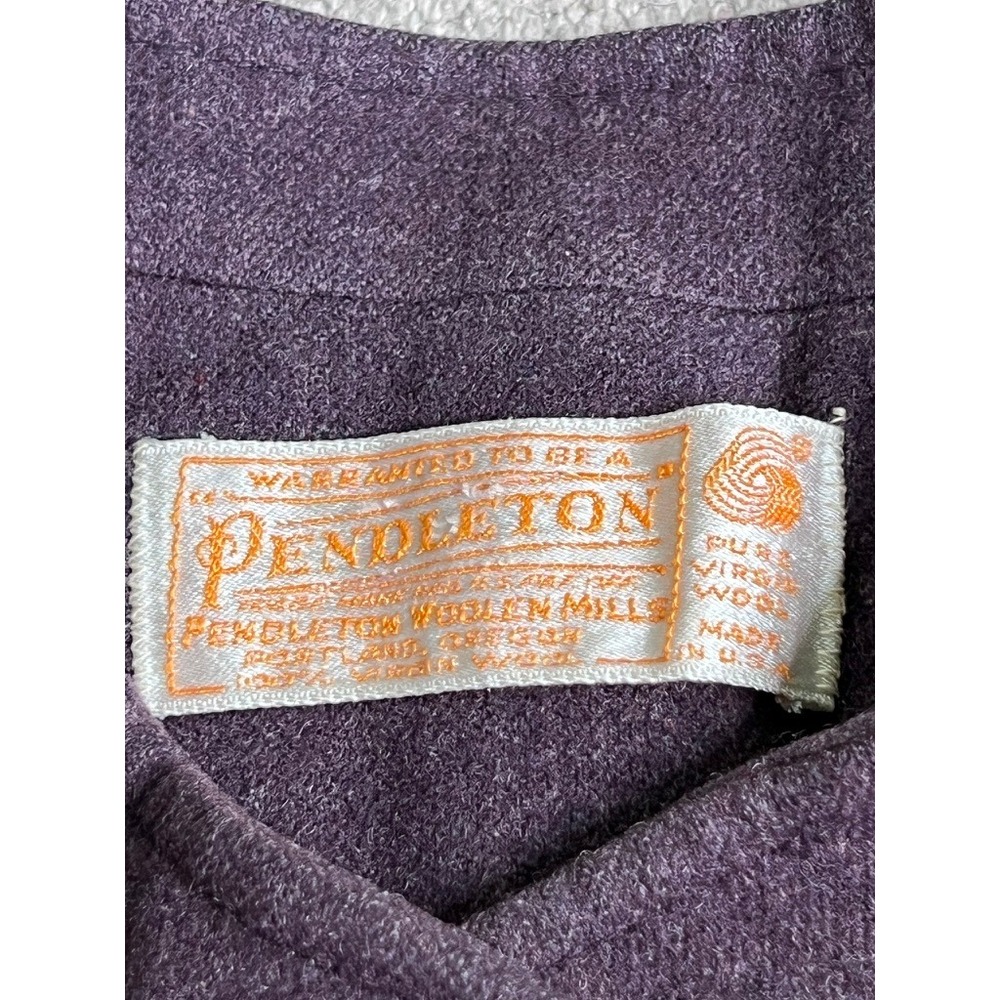Vintage Pendleton Pure Virgin Wool Jacket Purple Mandarin Collar Blazer USA Made - Picture 3 of 6